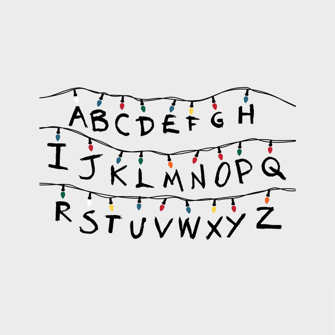 RoomMates Netflix Stranger Things Christmas Lights Peel and Stick Giant Wall Decals w/Alphabet